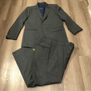 Bindle & Keep Bespoke 2-Piece Suit Dark Gray Check LGBTQ Wedding *Read For Size*